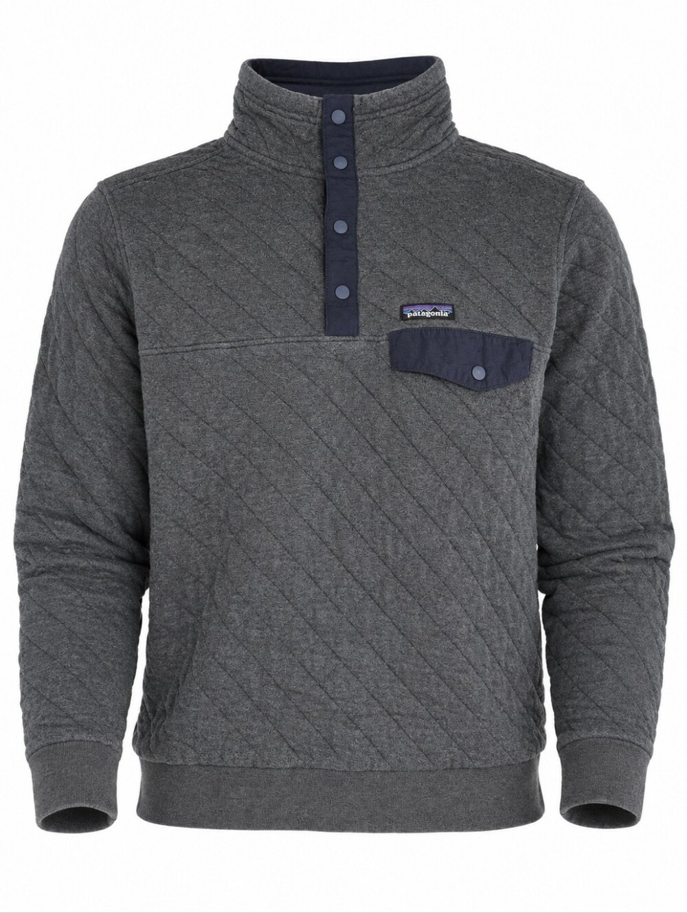 Patagonia Men’s M Organic Cotton Quilt Snap-T Pullover Forge Grey